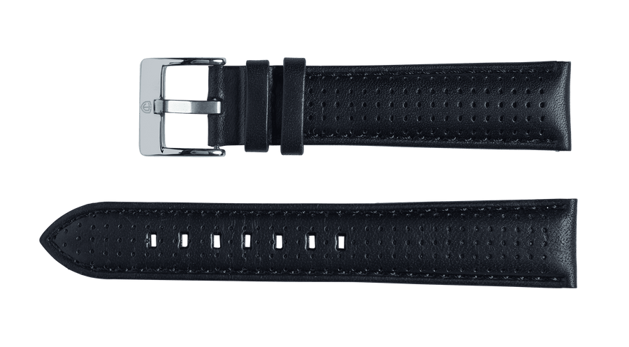 Black Leather Racing Strap